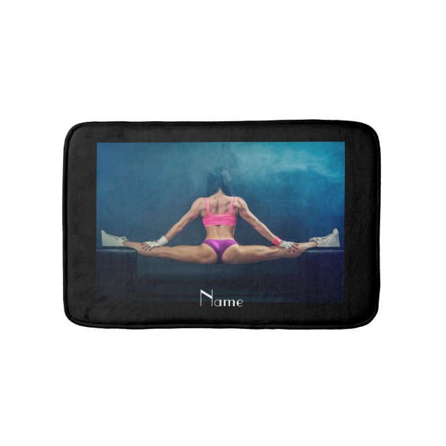 Female Fitness Model Split Thunder_Cove   Bath Mat (Front)