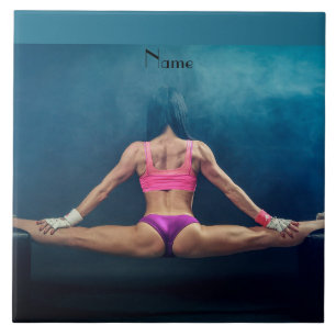 Female Fitness Model Split Thunder_Cove Ceramic Tile