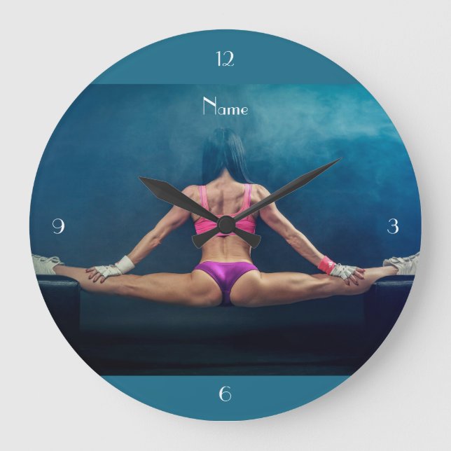 Female Fitness Model Split Thunder_Cove   Large Clock (Front)