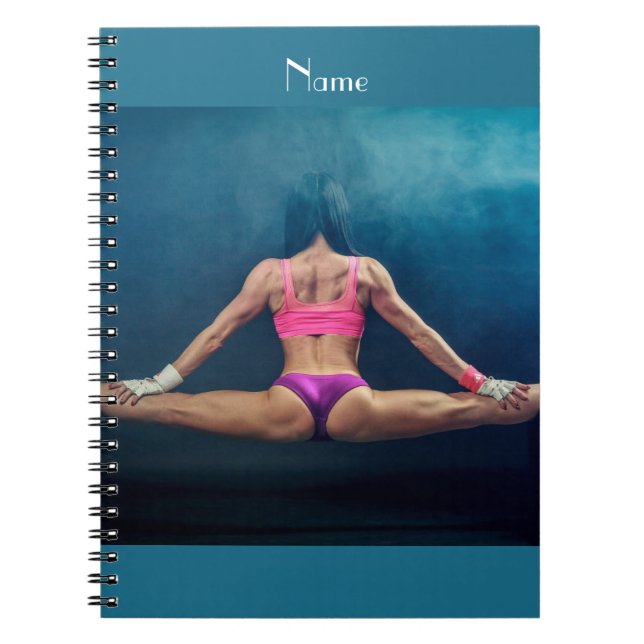 Female Fitness Model Split Thunder_Cove Notebook (Front)