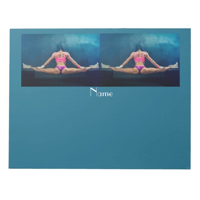 Female Fitness Model Split Thunder_Cove Notepad (Front)