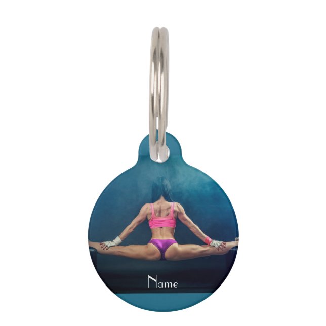 Female Fitness Model Split Thunder_Cove  Pet Tag (Front)