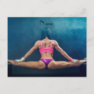 Female Fitness Model Split Thunder_Cove Postcard