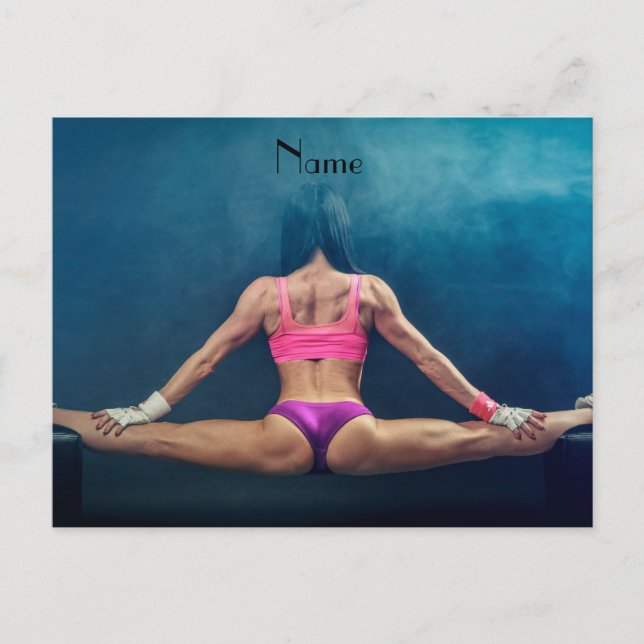 Female Fitness Model Split Thunder_Cove Postcard (Front)