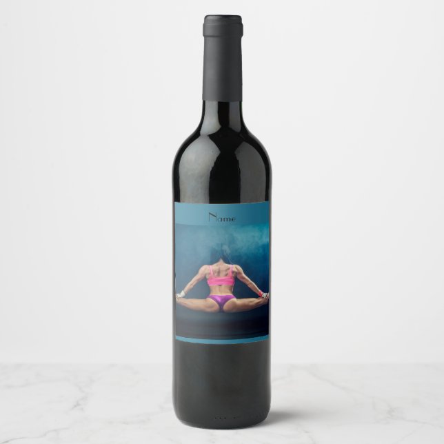 Female Fitness Model Split Thunder_Cove Wine Label (Front)