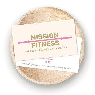 Female Fitness Personal Trainer Pink Business Card