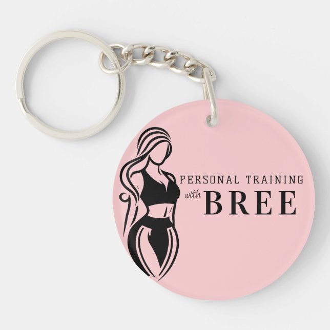 Female Fitness Personal Training Minimalist Key Ring (Front)