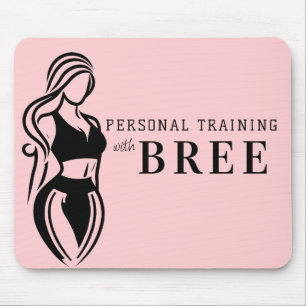 Female Fitness Personal Training Minimalist Pink Mouse Pad