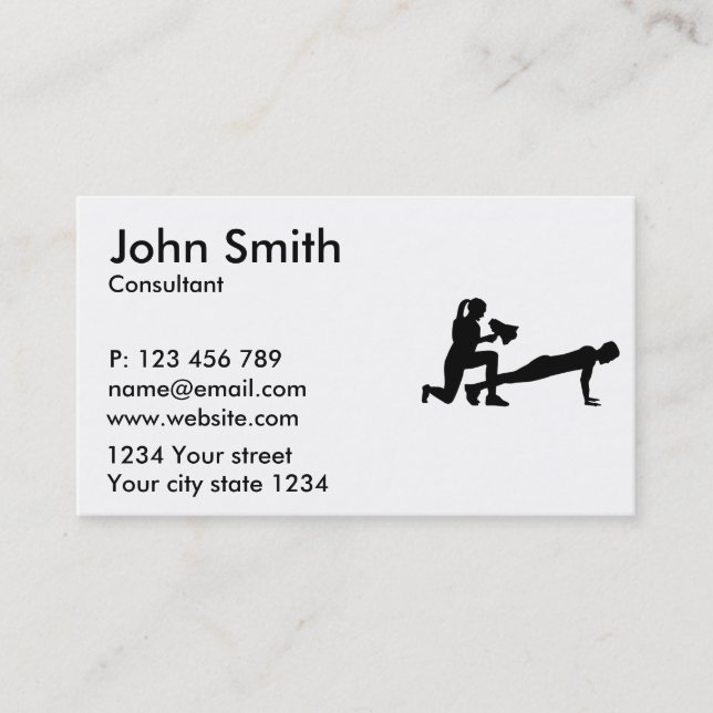 Female fitness trainer business card (Front)