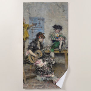Female Flamenco Guitar Player (Spanish Guitarist) Beach Towel