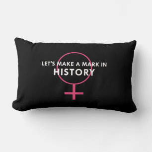 Female Gender Sign - Mark in History Quote Lumbar Cushion