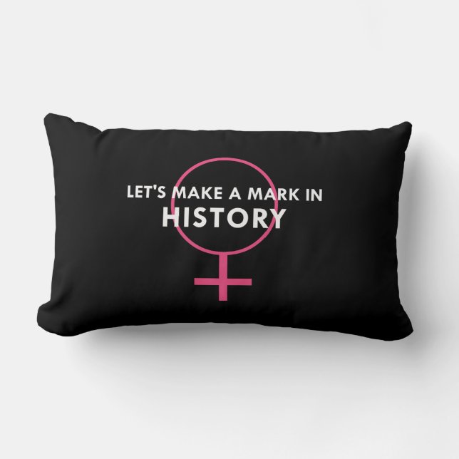 Female Gender Sign - Mark in History Quote Lumbar Cushion (Front)
