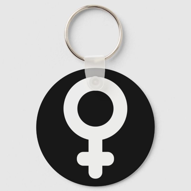 Female Gender Symbol Cool Simple Minimalist Key Ring (Front)