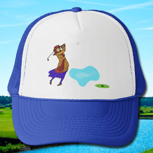 Female Golfer Driving over Water Hazard  Trucker Hat