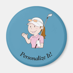 Female Golfer Magnet