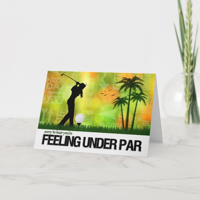 Female Golfer Sports Theme Get Well Card (Front)