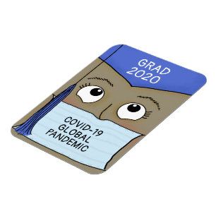 Female Graduate Dark Skin COVID-19 Magnet
