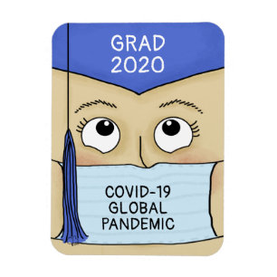 Female Graduate Light Skin COVID-19 Magnet