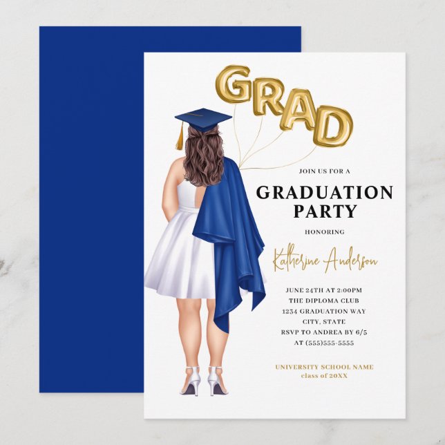 Female Graduation Invitation (Front/Back)