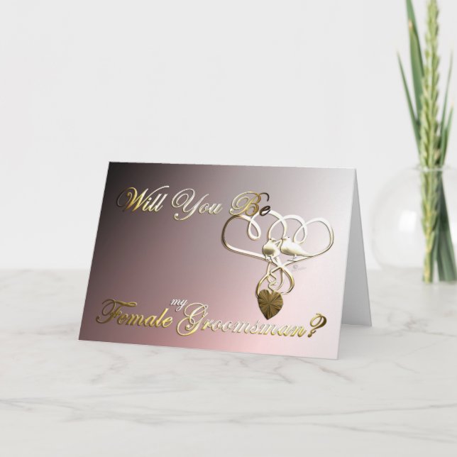 Female Groomsman Please say yes, Weeding proposal Thank You Card (Front)