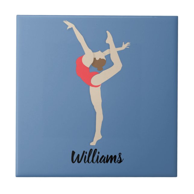 Female Gymnast Ceramic Tile (Front)