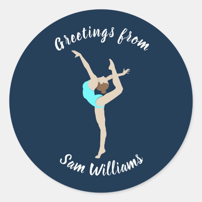 Female Gymnast Classic Round Sticker (Front)
