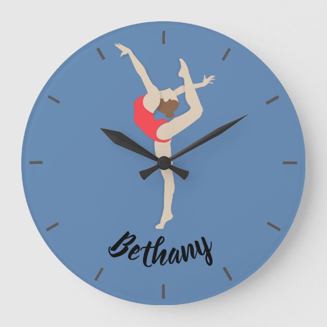 Female Gymnast Large Clock (Front)