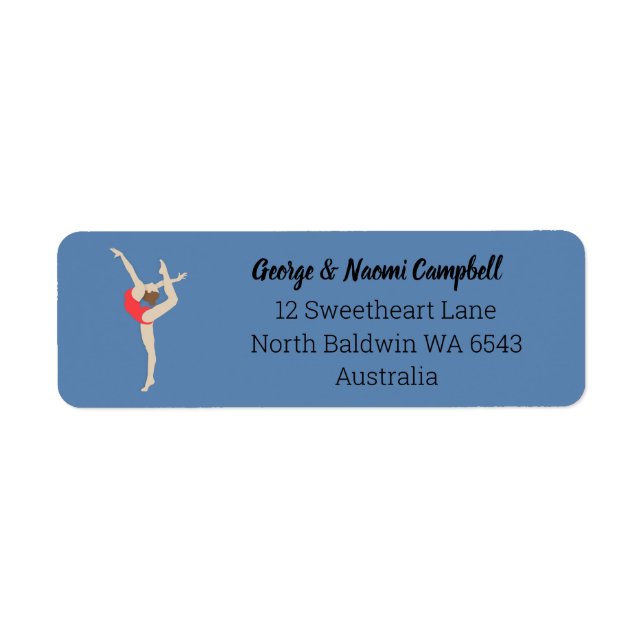 Female Gymnast Return Address Label (Front)