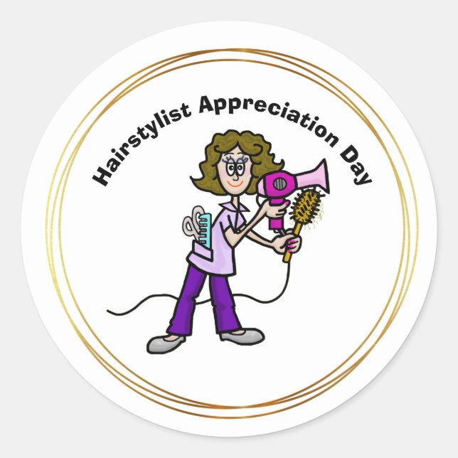 Female Hairstylist Appreciation Day Stickers (Front)