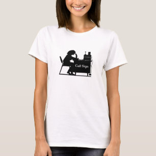 Female Ham Silhouette Taking Message Tshirt