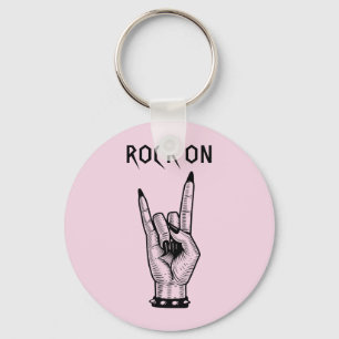 Female Hand Rocker horns Sign art illustration Key Ring