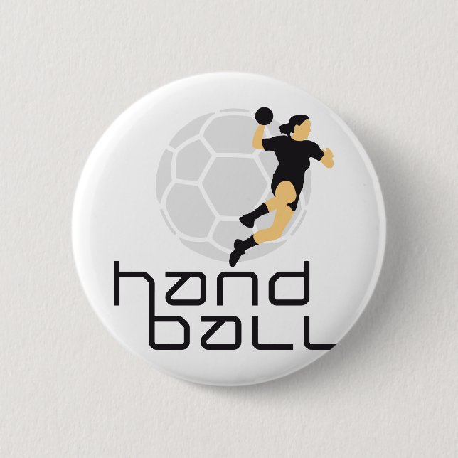 female handball 6 cm round badge (Front)
