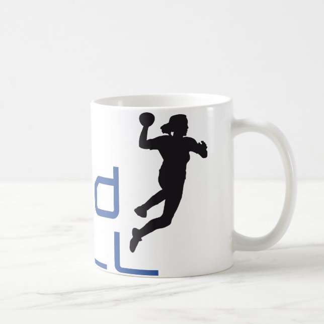 female handball coffee mug (Right)