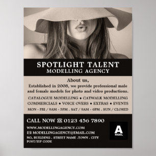 Female Hat Model, Modelling Agency, Model Agent Poster