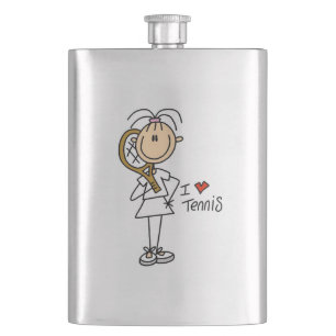 Female I Love Tennis Hip Flask