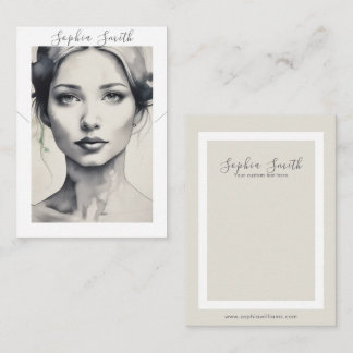 Female Illustration Earring Necklace Display Card