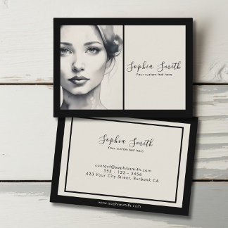 Female Illustration Portrait Watercolor  Business Card