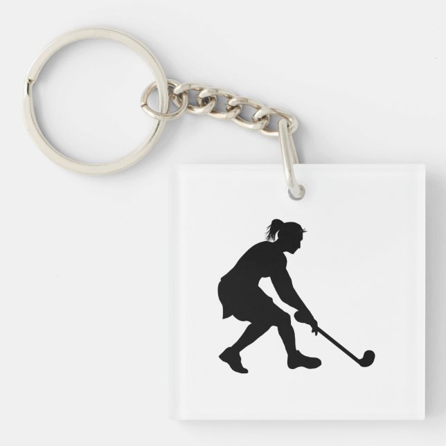 Female in Field Hockey Keychain (Front)