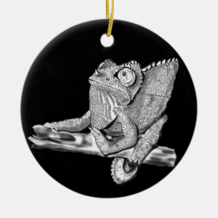 Female Jackson’s Chameleon  Ceramic Ornament