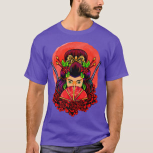 Female Japanese Samurai Geisha Sword Martial Arts  T-Shirt