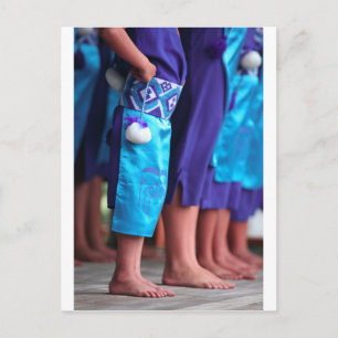 Female Kapa Haka Maori dancing Waitangi Postcard
