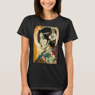 Female Kimono Retro Geisha Vintage Japanese Samura T-Shirt