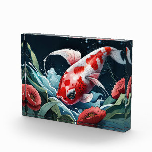 Female Koi Fish Drawing Japanese Art Koi Fish Pond Photo Block