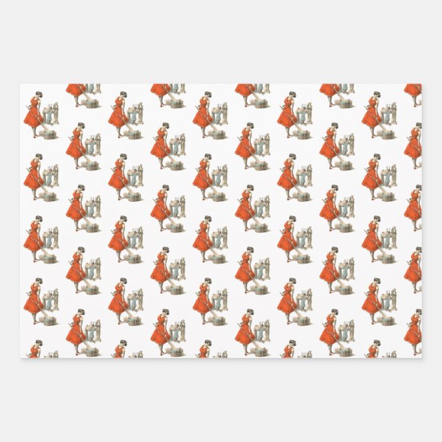 Female Krampus Wrapping Paper Set (Front)