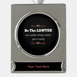 Female Lawyer Graduate - Law School Graduation Silver Plated Banner Ornament