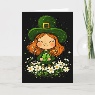 Female Leprechaun Shamrock Girls St Patricks Day L Card