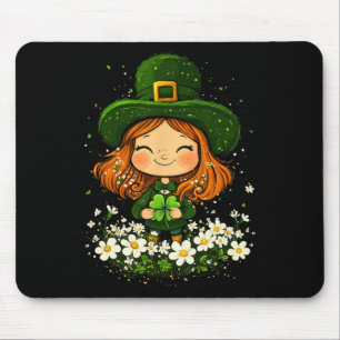Female Leprechaun Shamrock Girls St Patricks Day L Mouse Pad