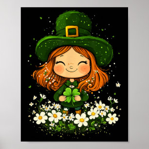 Female Leprechaun Shamrock Girls St Patricks Day L Poster