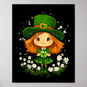 Female Leprechaun Shamrock Girls St Patricks Day L Poster