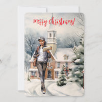 Female Letter Carrier Merry Christmas Church